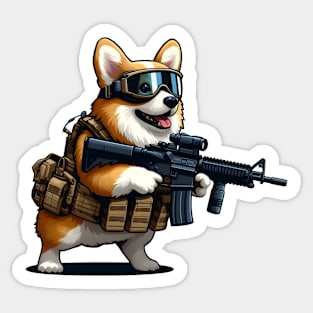 Tactical Corgi Sticker